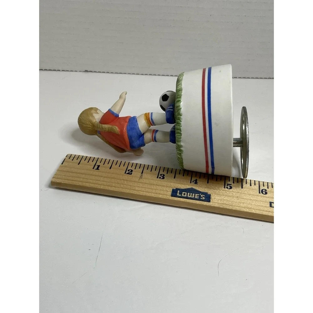 Music Box Company Playmate Soccer  Football Girl Musical Figurine San Francisco